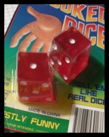 Dice : Dice - 6D - Crooked Dice - Red With White Pips China
